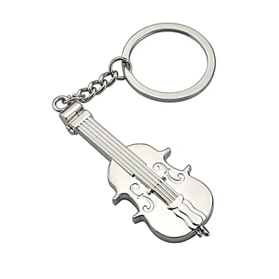 Image of ARFUKA Keyring Music Violin Pendant Keychain Metal Key Ring Charm Jewellery Christmas Birthday Gift Chain Holder for Men and Women