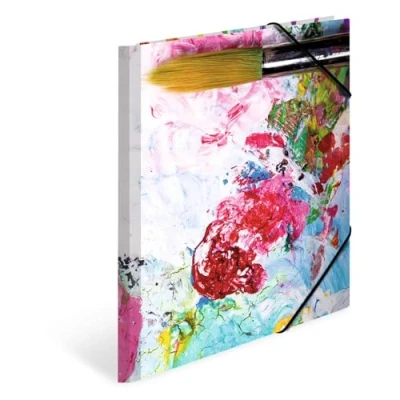Image of HERMA Elastic Folder Impressions with Colours Motif, A4, Sturdy Cardboard, Inner Print, 1 Span