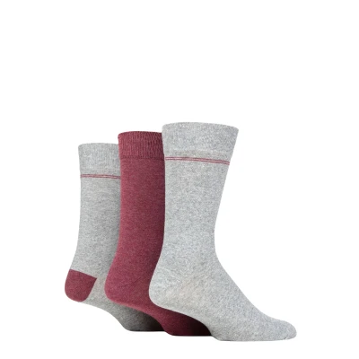 Image of Mens 3 Pair SOCKSHOP TORE 100% Recycled Placement Stripe Cotton Socks Grey 7 11