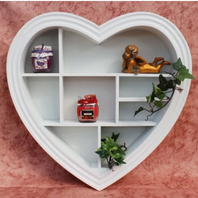 Image of DanDiBo Display case Heart 15K050 made from wood 40 cm Shelf Collectors cabinet