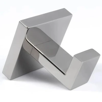 Image of Pebble Grey™ Manhattan Towel Hook for Bathroom Towels, Robes, and Dressing Gowns, Wall Mounted with Screws, Industrial Style, Contemporary Design, Anti Rust, Concealed Fixings (Chrome)