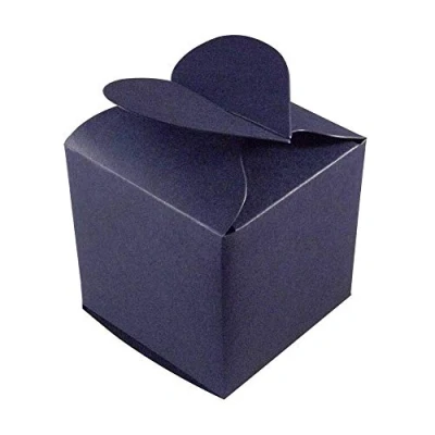 Image of 50 x Navy Blue Heart Top Wedding Favour Boxes
