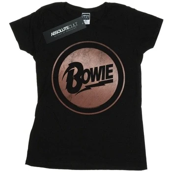 Image of David Bowie Women&#039;s Rose Gold Circle T Shirt Black Large
