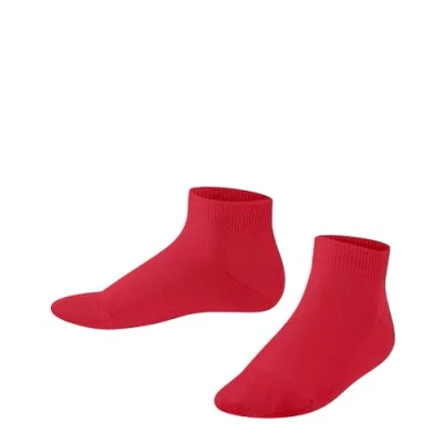 Image of FALKE Unisex Kids Family K Sn Sustainable Cotton Low Cut Plain 1 Pair Trainer Socks, Red Lipstick 8000, 12 2.5