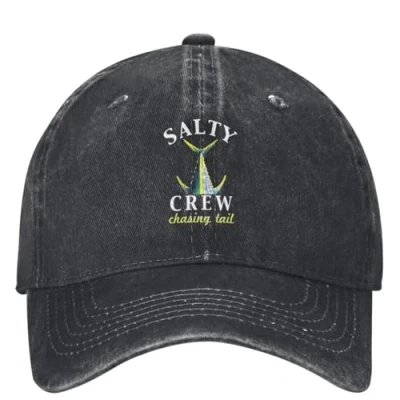 Image of ORHFHVW Baseball Cap Salty Crew Funny Fishing Men Adult Sun Protection Trucker Hat Spring y2k Hiking s Birthday Gift