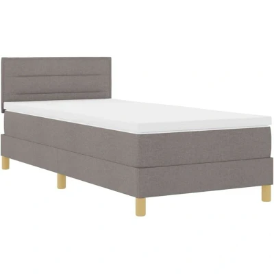 Image of vidaXL Box Spring Bed with Mattress Taupe 90x200 cm Fabric