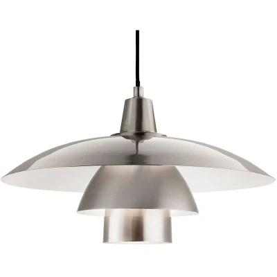 Image of Olsen 1 Light Dome Ceiling Pendant Brushed Steel, E27