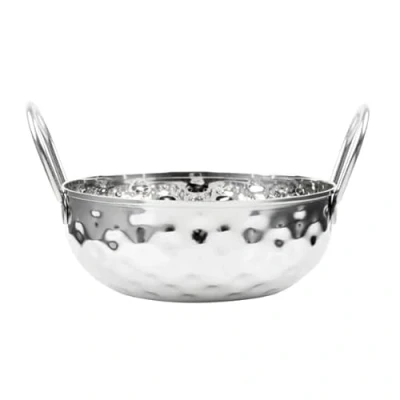 Image of Olympia Table Presentation Hammered Kadai Dish Stainless Steel 150mm
