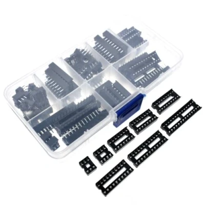 Image of Fasizi 66pcs DIP IC Sockets Adaptor Solder Type Socket Kit 6/8/14/16/18/20/24/28 Pins