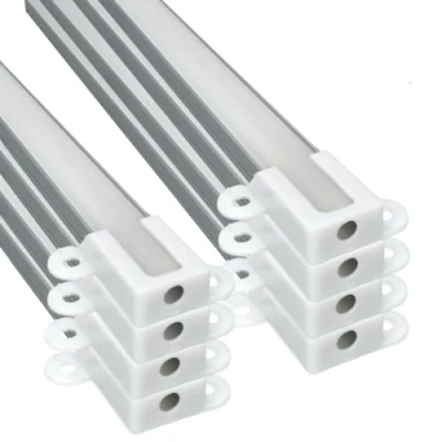 Image of JANDEI 8 x 1 metre Long Aluminium Profiles for Surface Installation of LED Strip Lights with Translucent Diffuser. Includes end caps and Accessories (14mm 7mm)