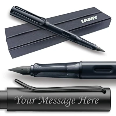 Image of Lamy Al Star Fountain Pen Choose Colour/Nib Width (GIFT BOXED) Engraving Available (Broad Nib, Black)