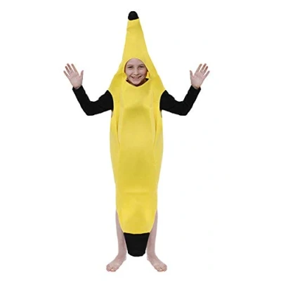 Image of HENBRANDT Children’s Banana Costume for Kids Fancy Dress Outfit Fruit Costumes Suit Size Small Ages 4 6 Funny Halloween Boys and Girls