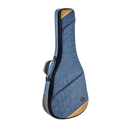 Image of Ortega Guitars Padded Soft Case for Full Size Acoustic Canvas, Cotton, Suede Leather blue, ocean blue (OSOCACL OC)