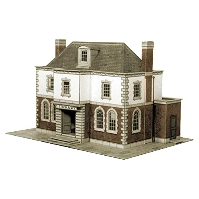 Image of B25 Superquick Police Station or Library 1/72 OO/HO Card Model Kit