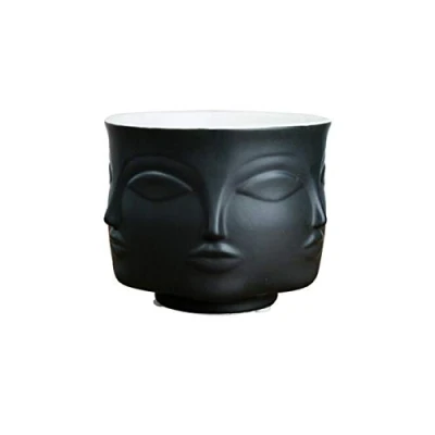 Image of EgBert Modern Ceramic Flower Pot Vase Dora Maar Musa Jonathan Adler Decoration Head Figure Design Black