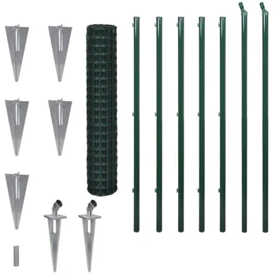 Image of vidaXL Euro Fence Steel 10x1.5 m Green