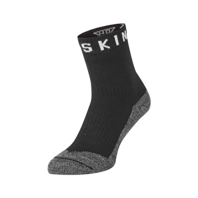 Image of SEALSKINZ Waterproof Warm Weather Soft Touch Ankle Length Sock Black/Grey/White, S