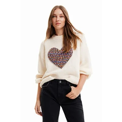 Image of Desigual Women&#039;s JERS_Cory 1000 White Sweater, L