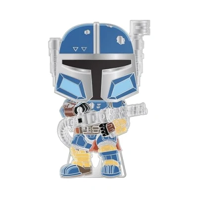 Image of Funko Pop! Large Enamel Pin Star Wars: Heavy Armor Mando the Mandalorian Pins Cute Collectable Novelty Brooch for Backpacks &amp; Bags Gift Idea