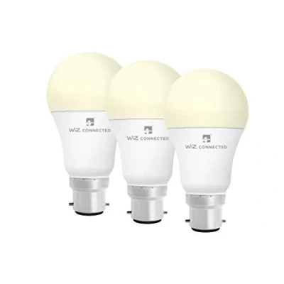 Image of 4lite WiZ Connected A60 White WiFi LED Smart Bulb B22 Bayonet Cap, 3 Pack