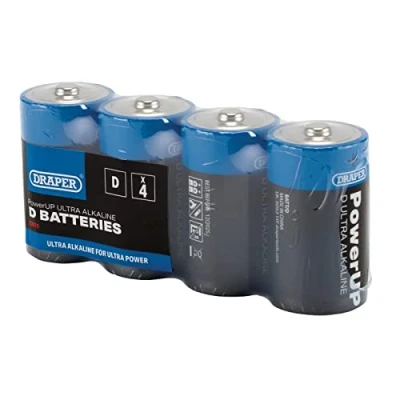 Image of Draper PowerUP Ultra Alkaline D Batteries (Pack of 4)