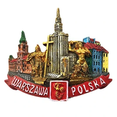 Image of 3D Warsaw Poland souvenir fridge magnet,Home &amp; kitchen decoration magnetic sticker refrigerator magnet tourist gift