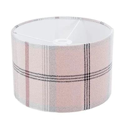 Image of 14&quot;(35cm) Balmoral Blush Pink Tartan Tweed Highland Country Check Lampshade/Table Lamp/Ceiling Light