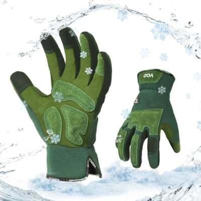 Image of Vgo... Winter Work Gloves Women Waterproof Touchscreen, Warm Gardening in Cold Weather for Light Duty Working Mechanic