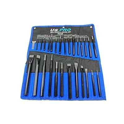 Image of US PRO Tools 28pc Punch &amp; Chisel Tool Set, Punches and Chisels 2232