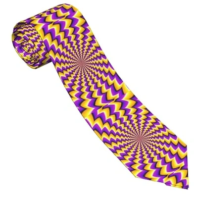 Image of ZORIN Psychedelic Abstract Waves Ties For Men Slim Silk Men&#039;S Neckties 8 Cm/3.2 Inch Wedding Party Business Graduation