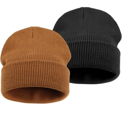 Image of DRESHOW 2 Pieces Toddler Beanie Kids Winter Hats Children Soft Knit Unisex Hat for Baby Boys Girls Warm Cap Beanies 6 Months 7 Years