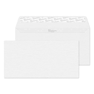 Image of Blake Business DL 110 x 220 mm 120 gsm Peel &amp; Seal Wallet Envelopes (91882) Diamond White Laid Pack of 500