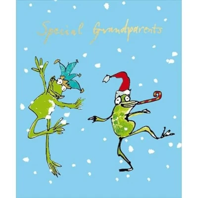 Image of Christmas Card Grandparents Quentin Blake Frogs Stylish Funny Xmas