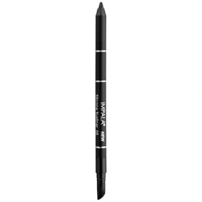 Image of IMPALA Waterproof Eyeliner with Silicone, Dark Gray Glitter Color No. 02 Defined Line or Smudged Effect Easy to Apply Creamy Texture Intense, Long Lasting, and Water Resistant