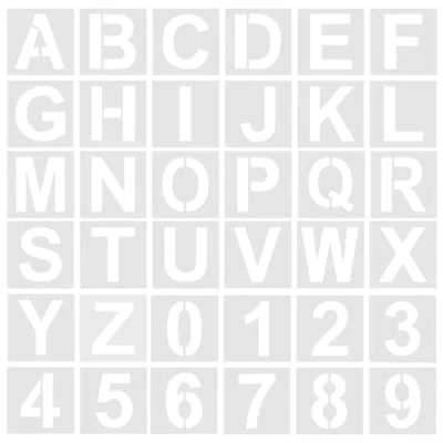 Image of 36 Pieces Alphanumeric Templates, Spray Painting Decoration Craft Plastic Creative DIY Accessories