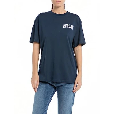 Image of REPLAY Adult W3623F Cotton Jersey T Shirt, Dark Blue. 908, L