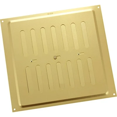 Image of MAP 949 33 Metal Adjustable Air Vent 9&quot; x 9&quot;, Triple Brick Sliding Hit &amp; Miss Aluminium Grille Cover (229mm 229mm), Gold