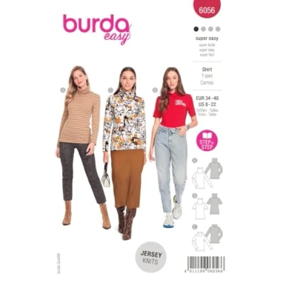 Image of Burda B6056 Sewing Pattern, Paper, White, 6 18