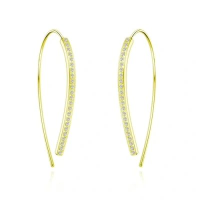 Image of Philip Jones Gold Plated Thread Earrings Created with Zircondia® Crystals