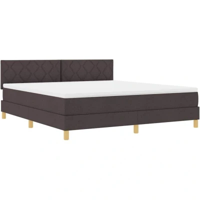 Image of vidaXL Box Spring Bed with Mattress Dark Brown 180x200 cm Fabric