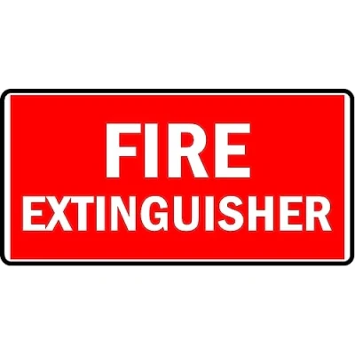 Image of Fire extinguisher safety sign Self adhesive sticker (200mm x 100mm)