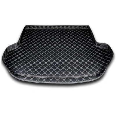 Image of Car Leather Boot Liner Mats for Toyota BZ4X 2022 2025, Auto Rear Trunk Carpet Protector Pad Custom Artificial Waterproof Accessories,C/Black beige