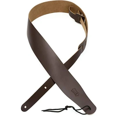 Image of Levy&#039;s Leathers 2 1/2&quot; Leather Guitar Strap Adjustable from 38&quot; to 51&quot;; Dark Brown (M26 DBR)