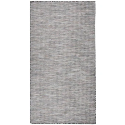 Image of vidaXL Outdoor Flatweave Rug 80x150 cm Brown and Blue