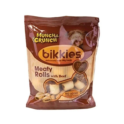 Image of Munch &amp; Crunch Dogs Treats Bikkies Meaty Rolls With Beef 350g Per Pack (1 Pack)