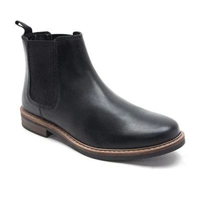 Image of Thomas Crick Men&#039;s &#039;Bamford&#039; Formal Chelsea Boots, Classic, Comfortable and Stylish Boots For Any Occasion, Made with Leather an Effortless Chic Look (Black/Wood)