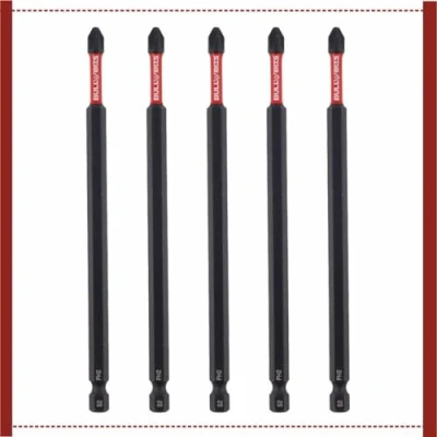 Image of 5X Bull Bits 150mm PH2 Impact Screwdriver Drill Driver Phillips No.2 Compatible with DeWalt, Milwaukee, Bosch, Makita, and More