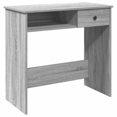 Image of vidaXL Desk 80x40x75 cm Grey Sonoma Engineered Wood Work/Study Table for Office, Living Room &amp; Bedroom with Ample Storage