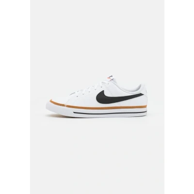 Image of NIKE Sportswear Court Legacy (GS) Trainers for kids, Size: 4.5, White/black/desert ochre/light brown Leather and textile