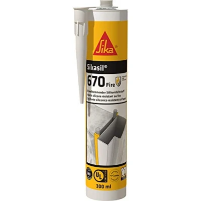 Image of Everbuild Tecnic 400 Fire Sealant Rated Silicone Sealant, Black, 380 ml